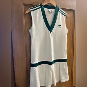 Adidas White and Green Dress